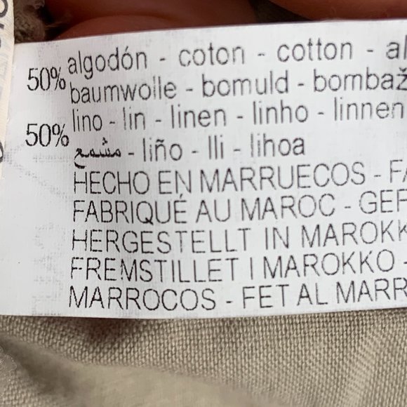 Zara Tiered Linen Blend Babydoll Dress V Neck Ruffled Hem Balloon Sleeve Size L - Picture 12 of 14